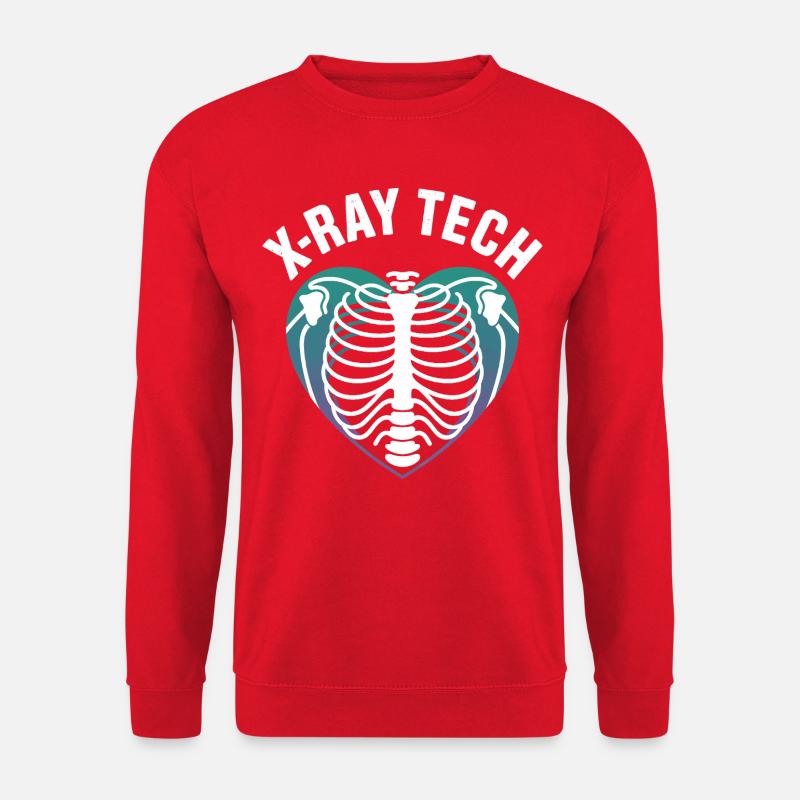 X-Ray Tech Herzröntgen Print - Unisex Pullover - Rot