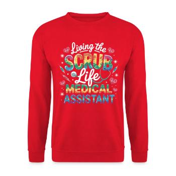 Scrub Life: Medical Assistance - Unisex Sweatshirt - red - Front - Alina (178cm) & Michal (187cm)