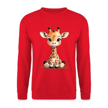 Cute giraffe girlfriend in cartoon - Unisex Sweatshirt - red - Front - Alina (178cm) & Michal (187cm)