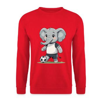 Elefant Fußballkicker - Unisex Pullover - Rot - Vorne - Alina (178cm) & Michal (187cm)