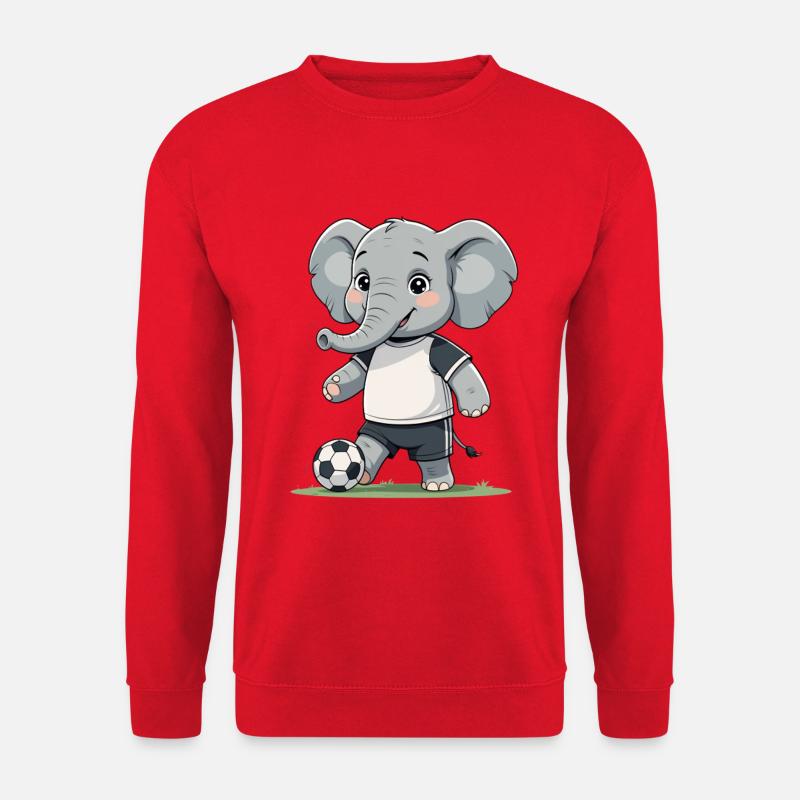 Elefant Fußballkicker - Unisex Pullover - Rot