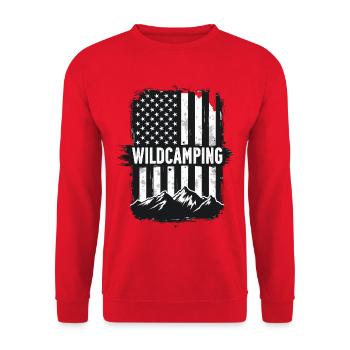 Drapeau des Montagnes des États-Unis de camping sauvage - Sweat-shirt Unisexe - rouge - Devant - Alina (178cm) & Michal (187cm)