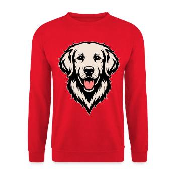 Golden Retriever front farbig - Unisex Pullover - Rot - Vorne - Alina (178cm) & Michal (187cm)