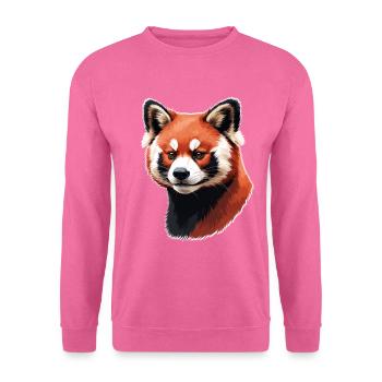 Roter Panda Kopf – Digitale Malerei - Unisex Pullover - Pink - Vorne