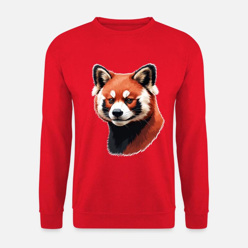 Roter Panda Kopf – Digitale Malerei - Unisex Pullover - Rot