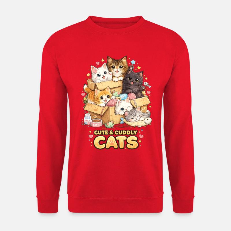 Kuschelkätzchen im Karton - Unisex Pullover - Rot