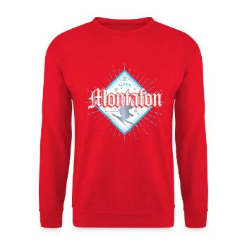 Montafon Vorarlberg Skifahrer Après-Ski Souvenir - Unisex Pullover - Rot - Vorne - Alina (178cm) & Michal (187cm)