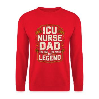ICU Nurse Dad The Idol The Myth The Intensive Care - Unisex Sweatshirt - red - Front - Alina (178cm) & Michal (187cm)