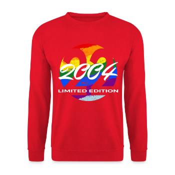 22nd Birthday 2004 Gift for Men and Women - Unisex Sweatshirt - red - Front - Alina (178cm) & Michal (187cm)