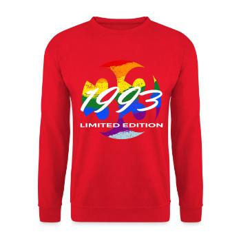 33e anniversaire 1993 cadeau pour hommes et femmes - Sweat-shirt Unisexe - rouge - Devant - Alina (178cm) & Michal (187cm)