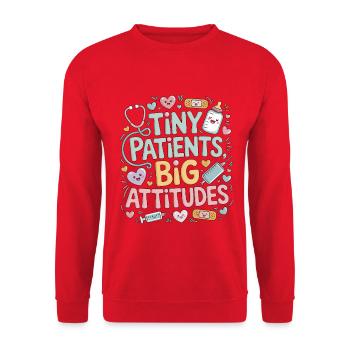 Infirmière pédiatrique Petits patients Soins pédiatriques de grande taille - Sweat-shirt Unisexe - rouge - Devant - Alina (178cm) & Michal (187cm)