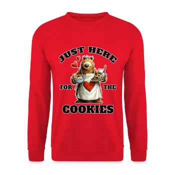 Sweet Bear juste là pour les cookies - Sweat-shirt Unisexe - rouge - Devant - Alina (178cm) & Michal (187cm)