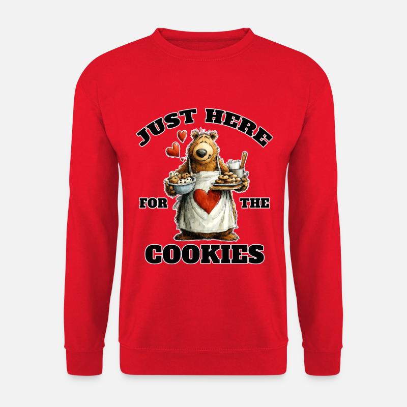 Süßer Bär Just Here For The Cookies - Unisex Pullover - Rot