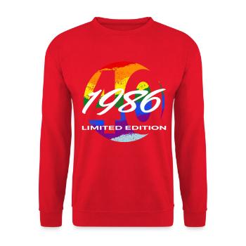 40e anniversaire 1986 cadeau pour hommes et femmes - Sweat-shirt Unisexe - rouge - Devant - Alina (178cm) & Michal (187cm)