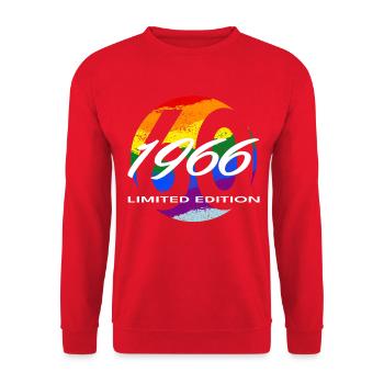 60e anniversaire 1966 cadeau pour hommes et femmes - Sweat-shirt Unisexe - rouge - Devant - Alina (178cm) & Michal (187cm)