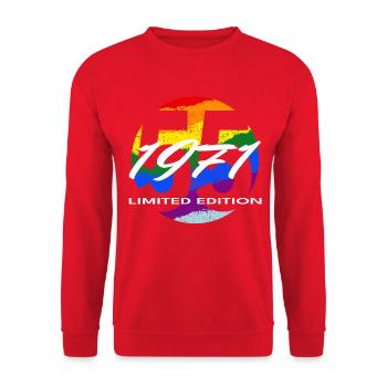 55e anniversaire 1971 cadeau pour hommes et femmes - Sweat-shirt Unisexe - rouge - Devant - Alina (178cm) & Michal (187cm)