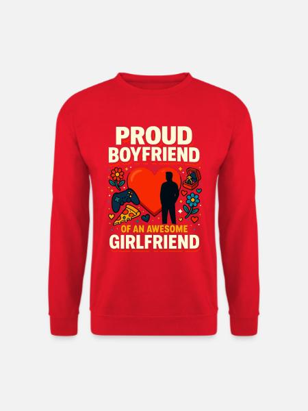 proud boyfriend girlfriend, valentinstag geschenk - Unisex Pullover - Rot