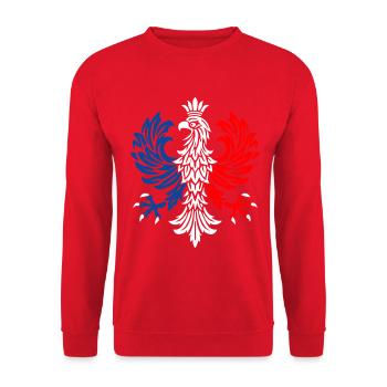 Tricolor Eagle Emblem - Unisex Sweatshirt - red - Front - Alina (178cm) & Michal (187cm)