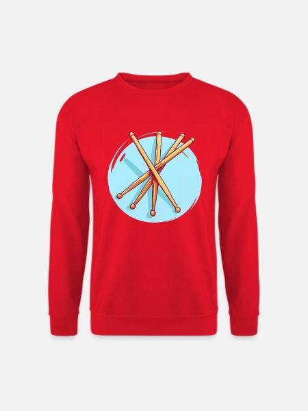 Drumsticks Drawing - Unisex Sweatshirt - red