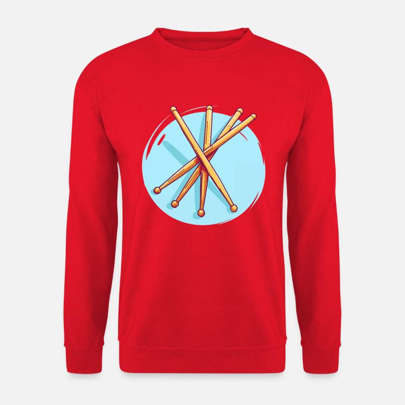 Drumsticks Zeichnung - Unisex Pullover - Rot