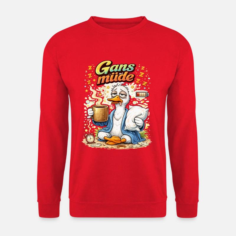 Goose tired – coffee first - Unisex Sweatshirt - red