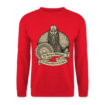 Légende viking viking marin Odin Raven Fighter - Sweat-shirt Unisexe - rouge - Devant - Alina (178cm) & Michal (187cm)