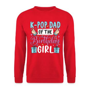 K-Pop Dad Of The Birthday Girl - Unisex Sweatshirt - red - Front - Alina (178cm) & Michal (187cm)