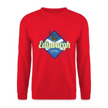 Édimbourg, capitale de l’Écosse avec cornemuses - Sweat-shirt Unisexe - rouge - Devant - Alina (178cm) & Michal (187cm)