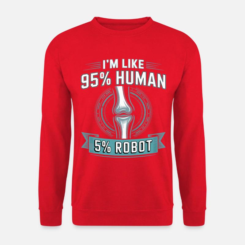 95% Mensch 5% Roboter - Unisex Pullover - Rot