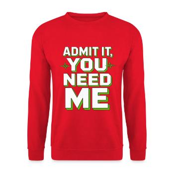 ER Nurse Admit It You Need Me Healthcare Worker - Unisex Sweatshirt - red - Front - Alina (178cm) & Michal (187cm)
