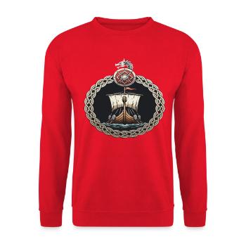 Légende viking viking marin Odin Raven Fighter - Sweat-shirt Unisexe - rouge - Devant - Alina (178cm) & Michal (187cm)