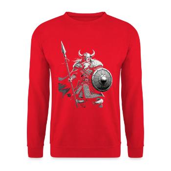 Légende viking viking marin Odin Raven Fighter - Sweat-shirt Unisexe - rouge - Devant - Alina (178cm) & Michal (187cm)