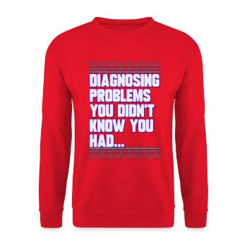Nurse Practitioner Diagnosing Problems Nursing - Unisex Pullover - Rot - Vorne - Alina (178cm) & Michal (187cm)