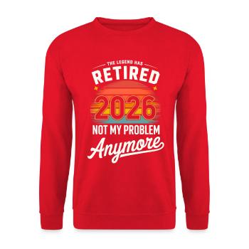 Retired 2026 Funny Retirement Graphic Women Men - Sweat-shirt Unisexe - rouge - Devant - Alina (178cm) & Michal (187cm)