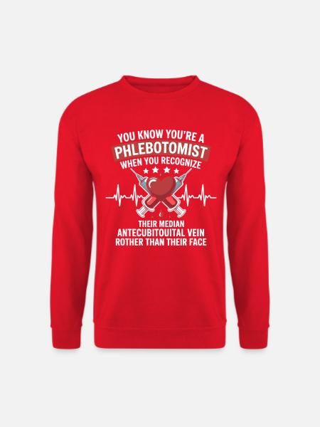 Phlebotomist Herzspruch Shirt - Unisex Pullover - Rot