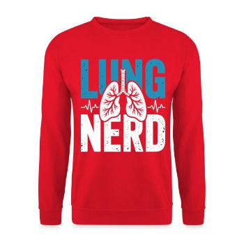 Lung Nerd Lung Lover Shirt - Unisex Sweatshirt - red - Front - Alina (178cm) & Michal (187cm)