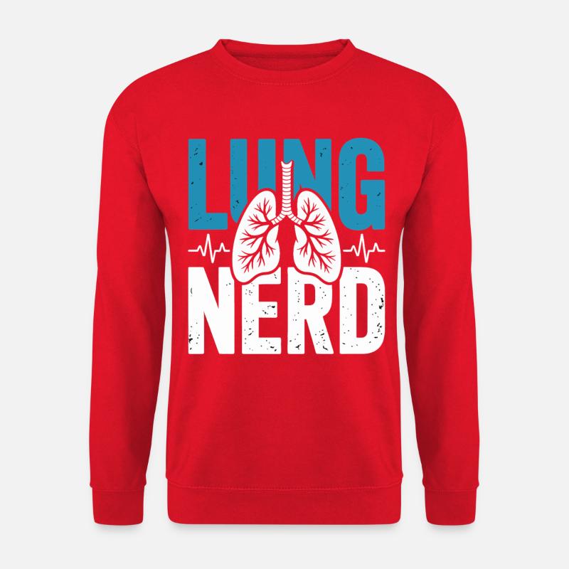 Lung Nerd Lung Lover Shirt - Unisex Sweatshirt - red