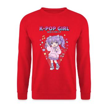 K-POP GIRL Anime Korean Music Cute Kpop Fans - Unisex Sweatshirt - red - Front - Alina (178cm) & Michal (187cm)