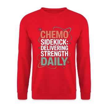 Infirmière en oncologie, acolyte en chimiothérapie, travailleuse de santé - Sweat-shirt Unisexe - rouge - Devant - Alina (178cm) & Michal (187cm)