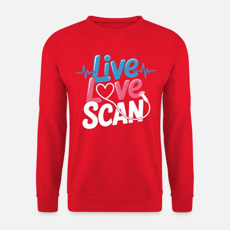 Live Love Scan Herzbeat - Unisex Pullover - Rot