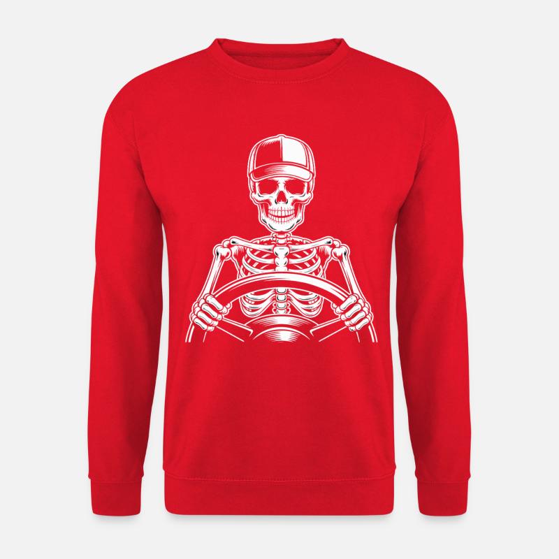 Skeleton at the wheel - Unisex Sweatshirt - red