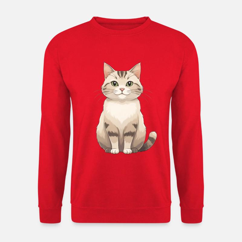 Katzenfreund in Pastellfell - Unisex Pullover - Rot