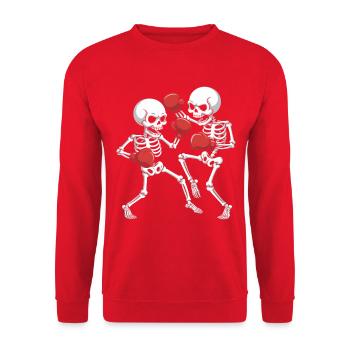 Skeleton Boxer Duel - Unisex Sweatshirt - red - Front - Alina (178cm) & Michal (187cm)