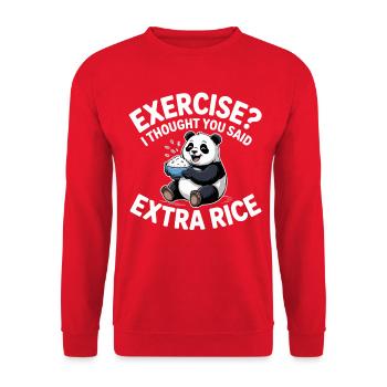 Blague sur le panda au riz - Sweat-shirt Unisexe - rouge - Devant - Alina (178cm) & Michal (187cm)