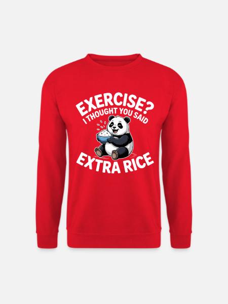 Panda with rice joke - Unisex Sweatshirt - red