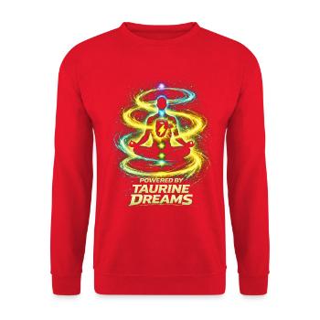 Energy Drink Powered By Taurine Dreams - Unisex Sweatshirt - red - Front - Alina (178cm) & Michal (187cm)