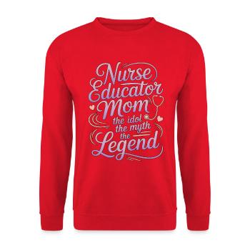 Nurse Educator Mom The Idol The Myth Nurse Aide - Unisex Sweatshirt - red - Front - Alina (178cm) & Michal (187cm)