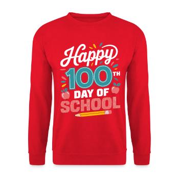 One Hundred Days of School Jubilation - Unisex Sweatshirt - red - Front - Alina (178cm) & Michal (187cm)