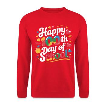 Hundredth Day of School Design - Unisex Sweatshirt - red - Front - Alina (178cm) & Michal (187cm)