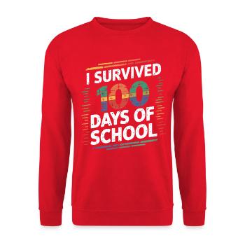 I survived 100 days of school - Unisex Sweatshirt - red - Front - Alina (178cm) & Michal (187cm)